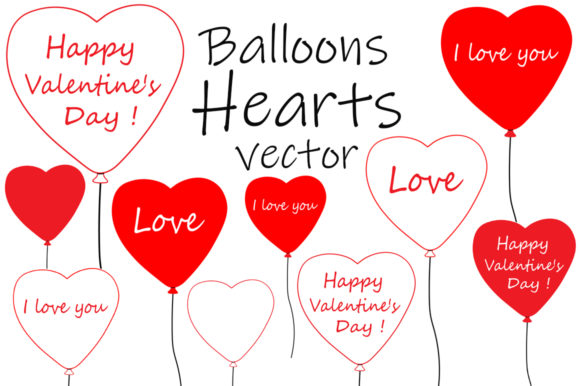 Balloons Hearts Valentine's Day Vector Review for Real Projects