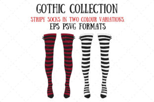 Gothic Stripy Stockings: A Dark Elegance for Embroidery Projects