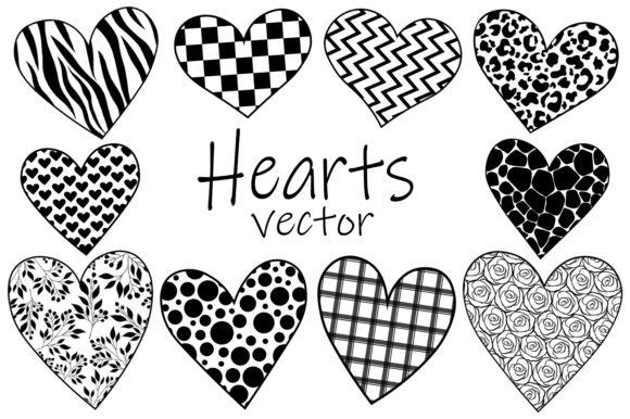 Hearts Black and White Valentine's Day: A Subtle Embroidery Design for Real Projects
