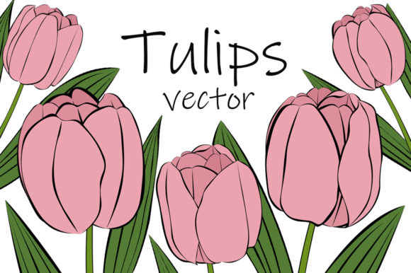 Tulips Vector: A Subtle and Romantic Embroidery Design